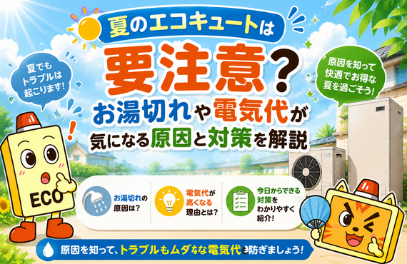 エコパトくん｜夏のエコキュートは要注意？お湯切れや電気代の原因と対策を解説